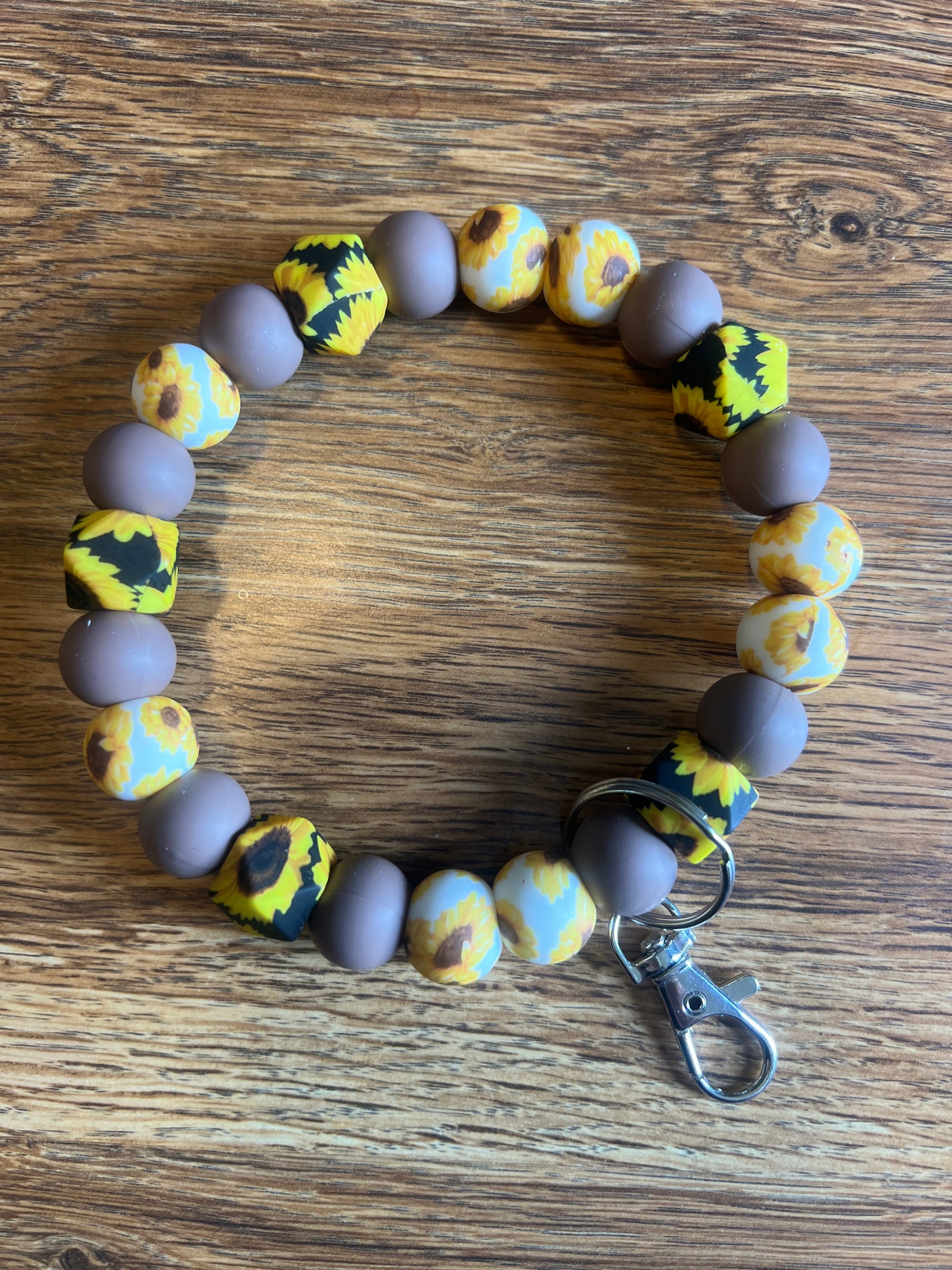 Sunflower Keyring Wristlet