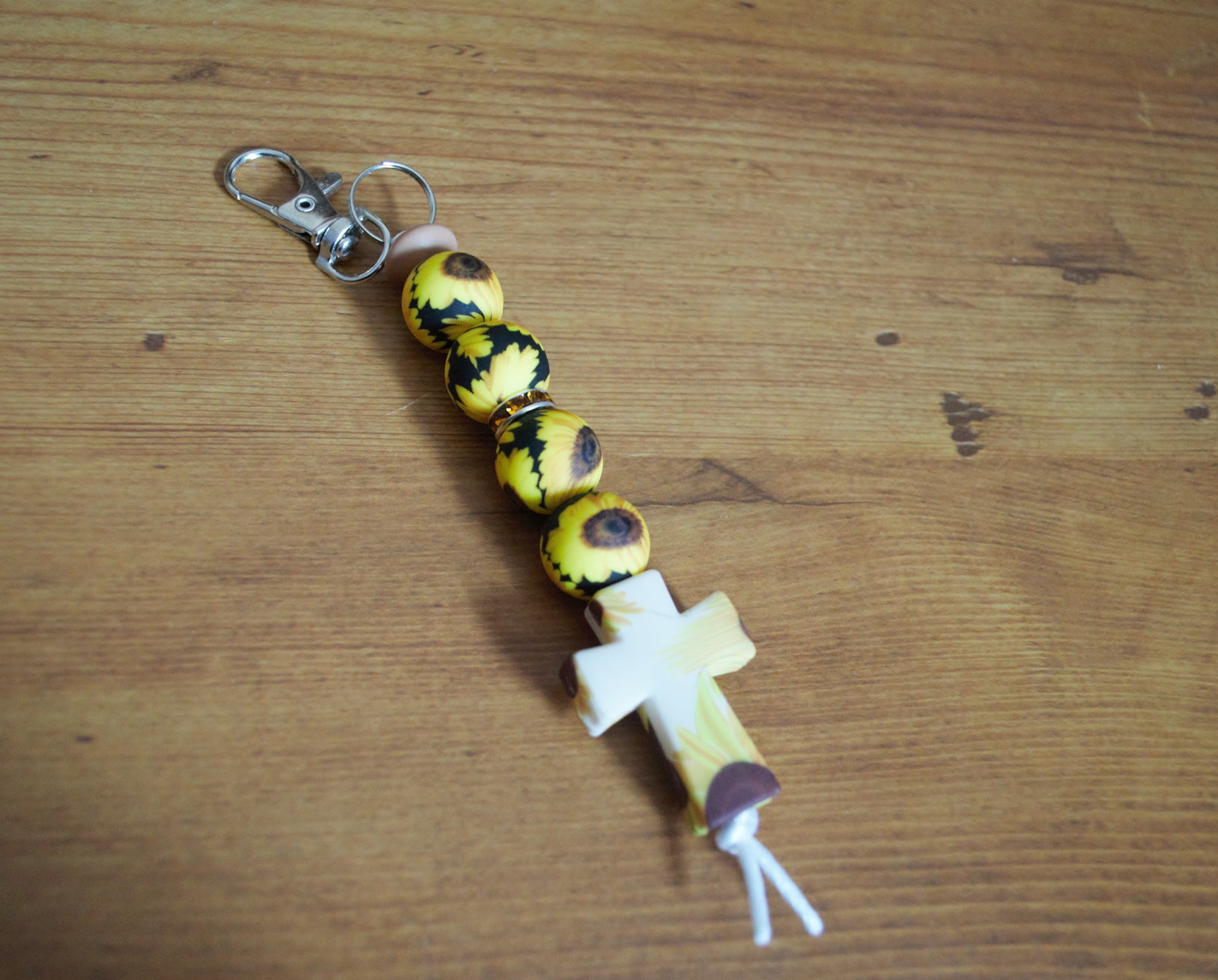 Sunflower Cross Zipper/Fan Pull