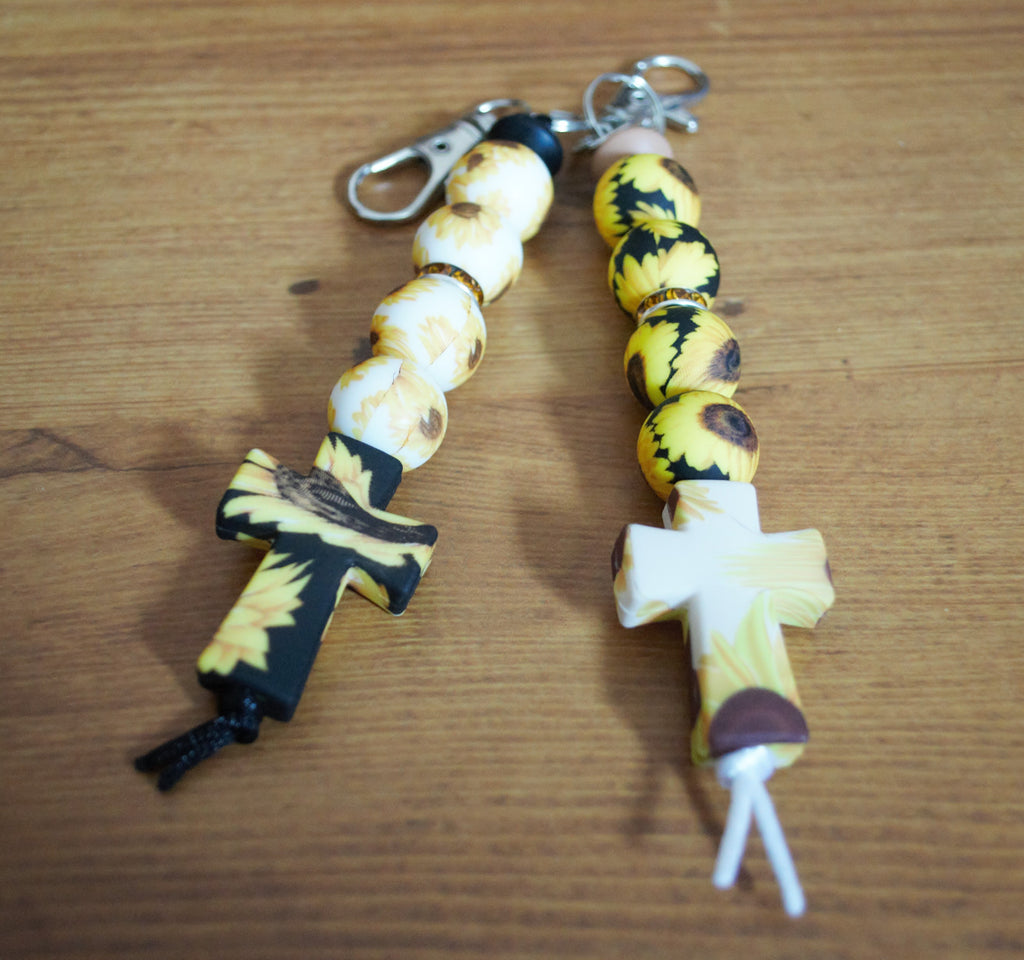 Sunflower Cross Zipper/Fan Pull