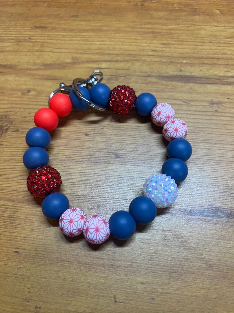 Red, White & Blue Keyring Wristlets