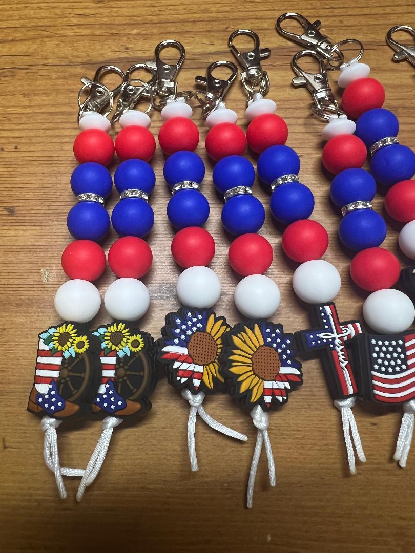 Red, White & Blue Zipper/Fan Pulls