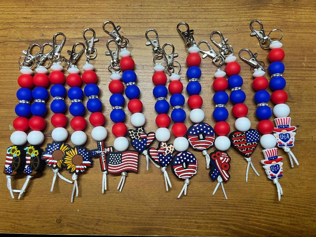 Red, White & Blue Zipper/Fan Pulls